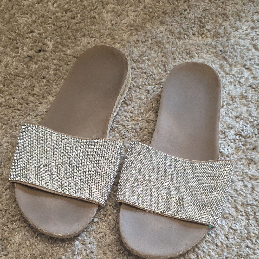 Torrid Silver Slide Sandals